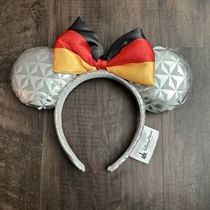 Disney Parks EPCOT Spaceship Earth Germany Flag Minnie Ears Headband NWOT